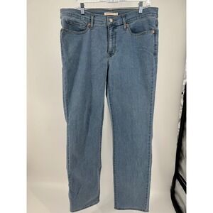 Levis 314 Shaping Straight Jeans Medium Blue Wash Denim Size 33 Womens